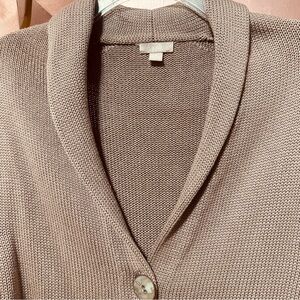 J. Jill Brown taupe mushroom Cardigan Sweater size sm to medium